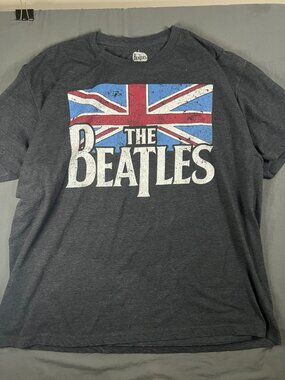 2014 The Beatles British Union Flag T Shirt Black Size XXL Band T Shirt Collect